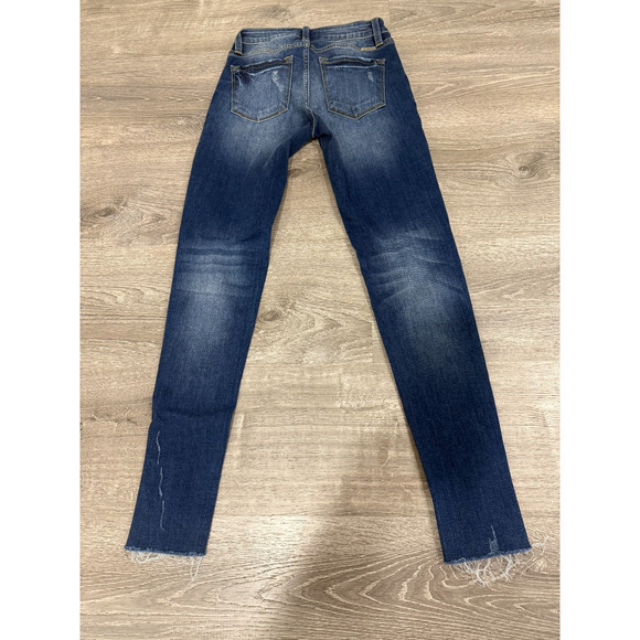KANCAN Jeans Womens Size 3/25 Blue Denim Skinny ESTILO Distressed Raw Hem - Picture 2 of 8